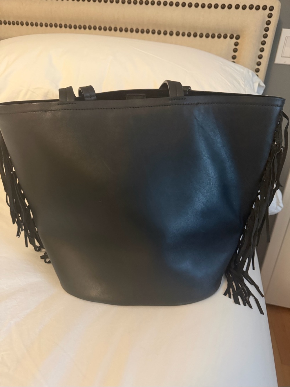 Kate spade leather tote with fringe detail - Picture 2 of 5